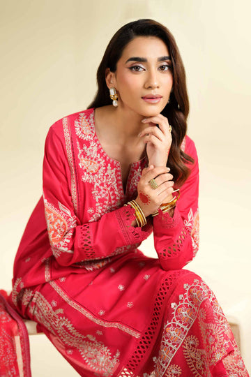 Nishat Linen 3 Piece - Embroidered Suit - 42501376 Online Shopping